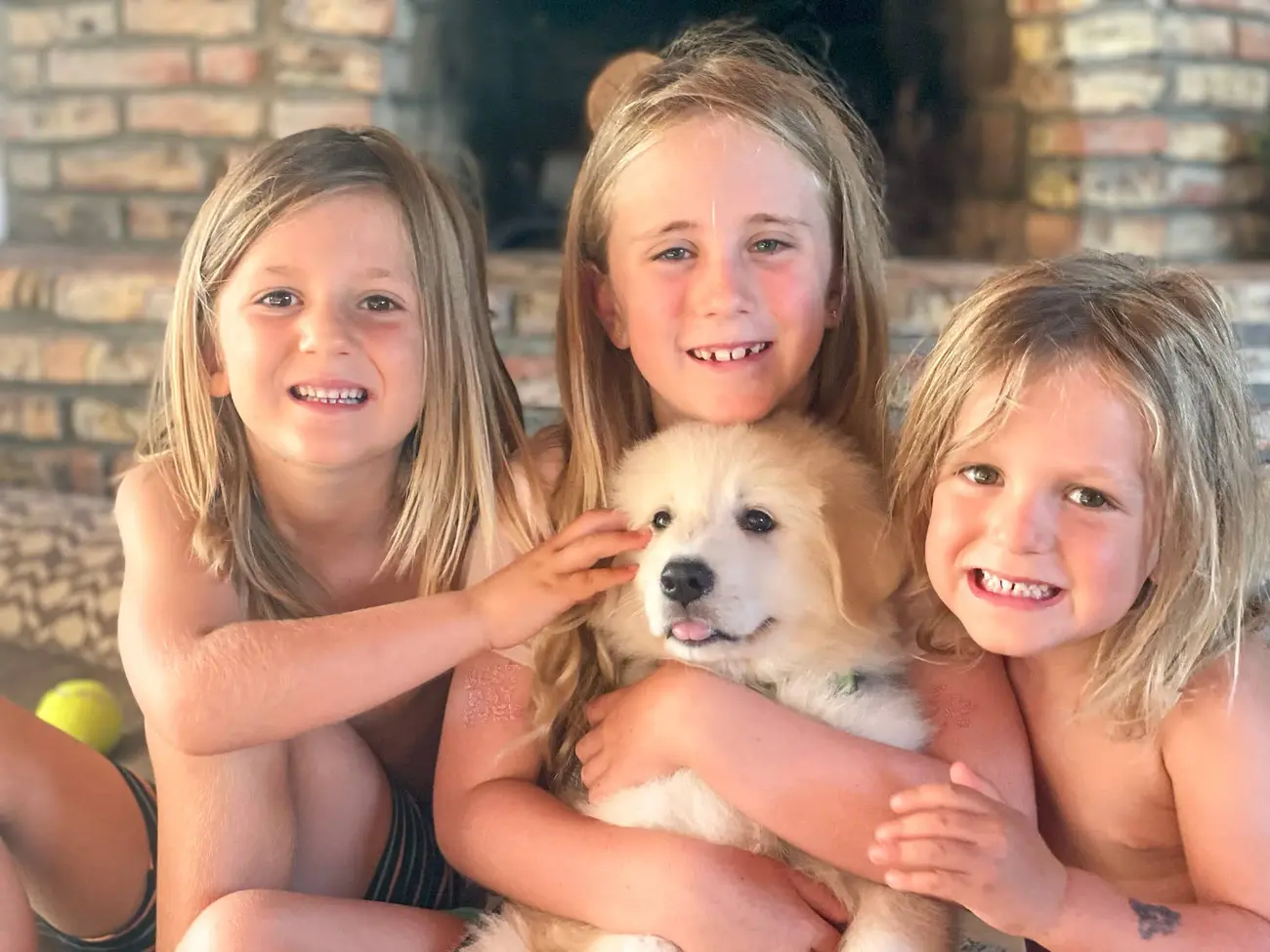 Kylo, the family’s Great Pyrenees, at Tradewinds Ranch